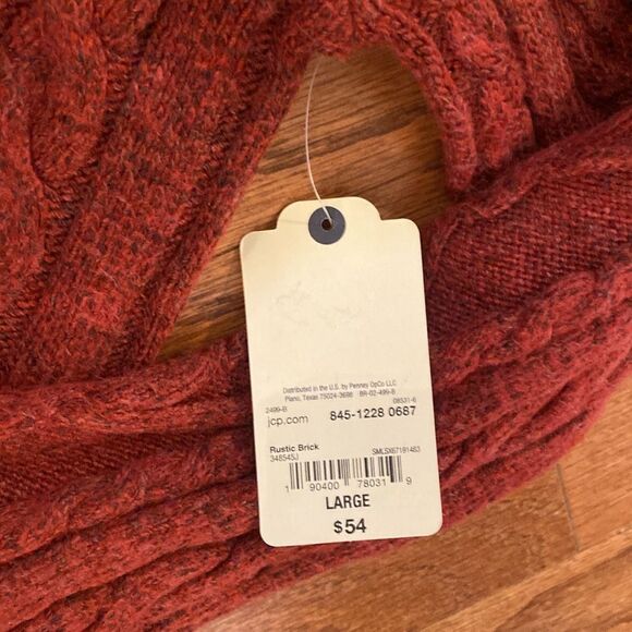 NWT St. Johns Bay size, large collared sweater, burgundy, extremely soft - Picture 5 of 10